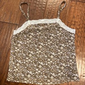 Cute lace silky crop top